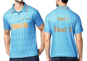 Personalised Indian Cricket Jersey - Logo+Text