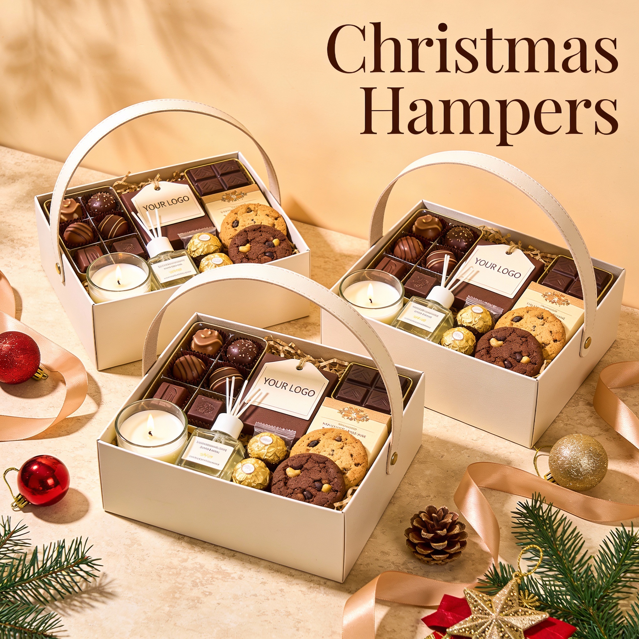 Custom Christmas Hampers with Logo and Name
