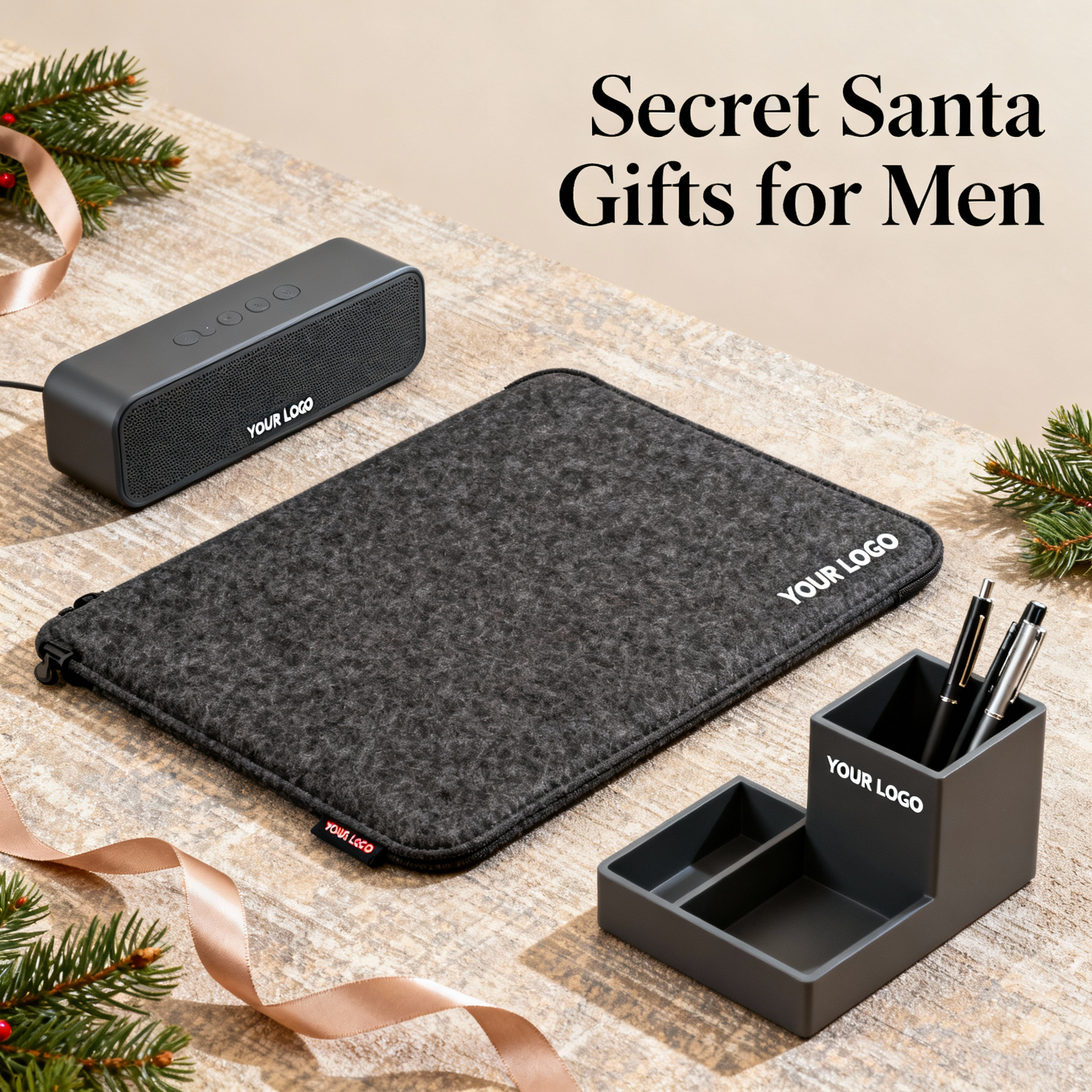Custom Secret Santa Gifts for Men with Logo and Name